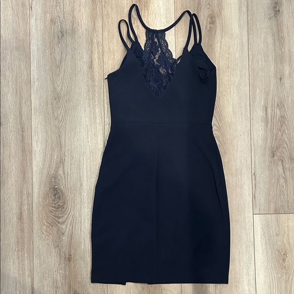 Sequin Hearts Navy Lace Mini Dress size 7 - Picture 5 of 7